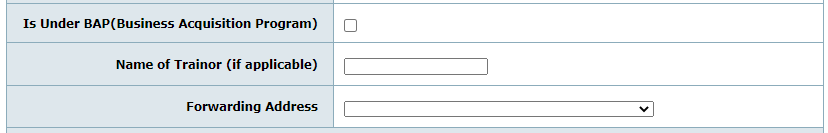 Iwan na blank ang 'Is Under BAP?' at 'Name of Trainor'