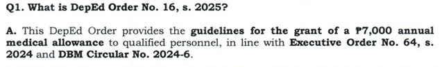 Q1. What is DepEd Order No 16, s. 2025?