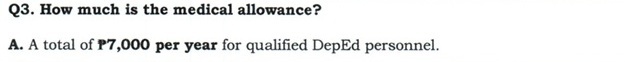 Q3. How much is the medical allowance?