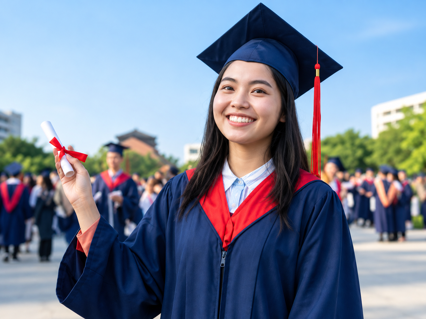 Graduate celebrating her education